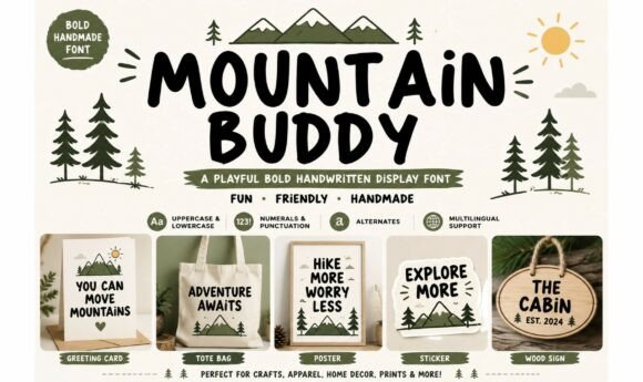 Mountain Buddy: The Playful Handmade Font for Outdoor & Adventure Designs