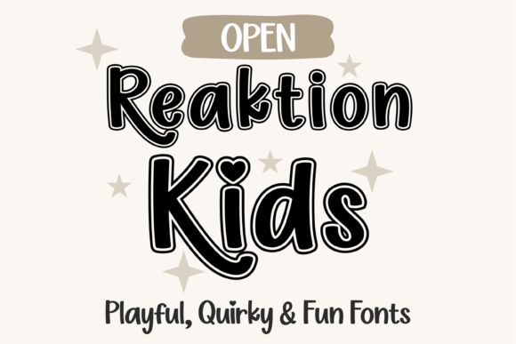 Reaktion Kids Open: A Layered Font for Playful Designs