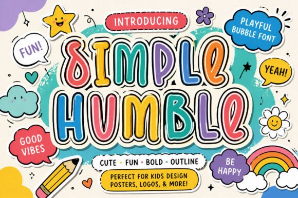 Simple Humble: A Playful Outline Font for Creative Projects